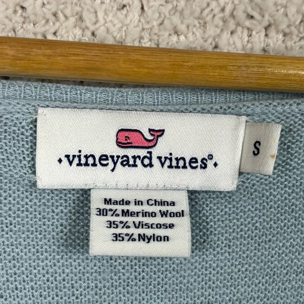 Vineyard Vines Sweater Womens S Blue Merino Wool Long Sleeve Knit Pull Over Logo